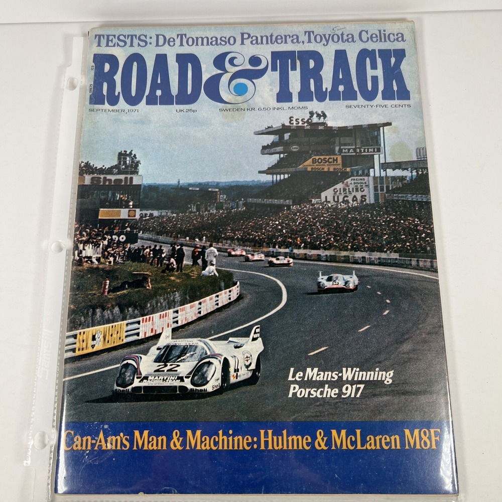 ROAD & TRACK MAGAZINE VOL. 23 #1 SEPTEMBER 1971 (VG) CAN-AM'S MAN AND MACHINE‎